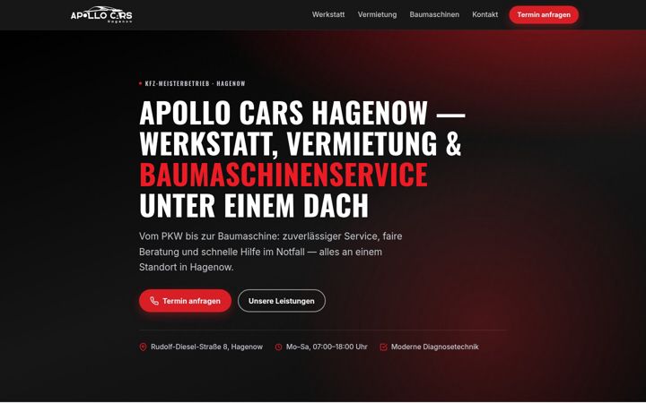 Screenshot of apollocars.de