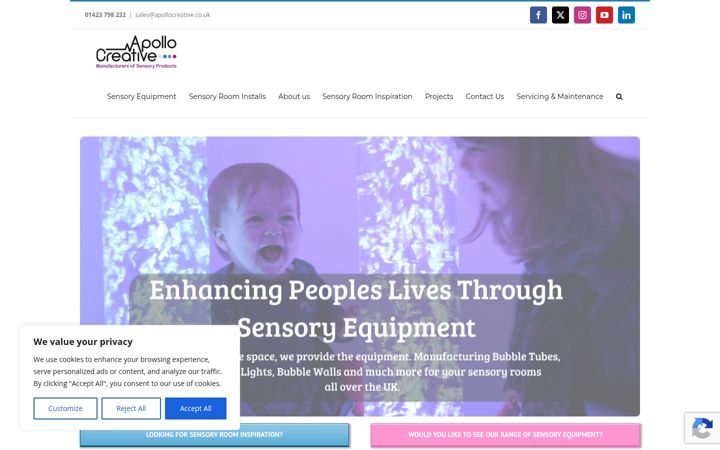 Screenshot ta' apollocreative.co.uk