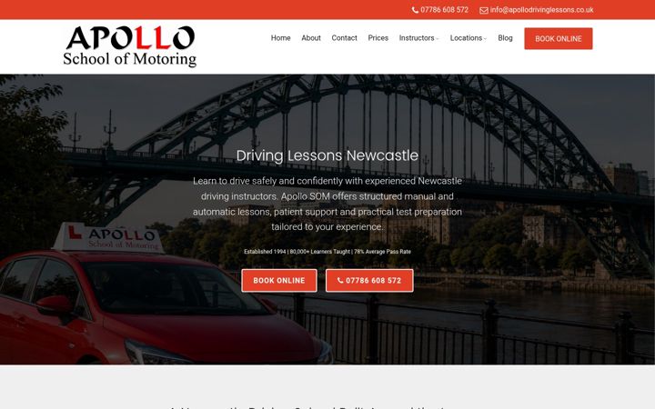 Screenshot of apollodrivinglessons.co.uk