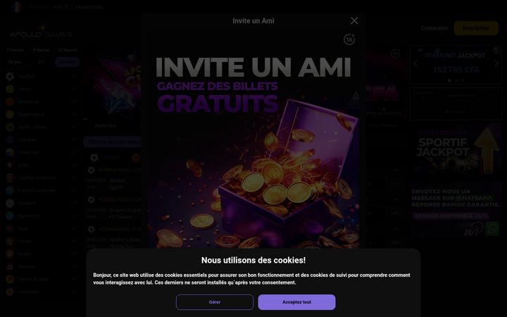 Screenshot ta' apollogames.cm