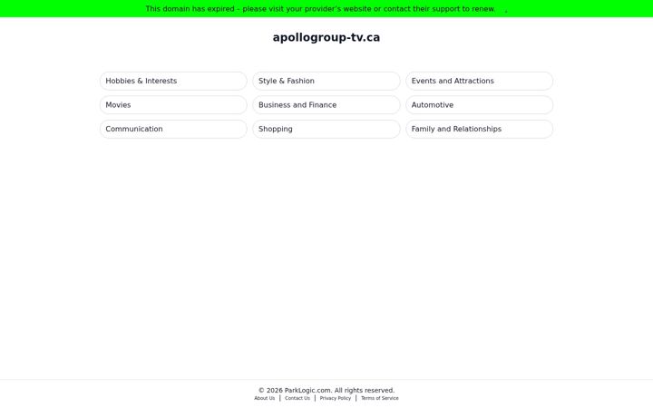 Screenshot of apollogroup-tv.ca