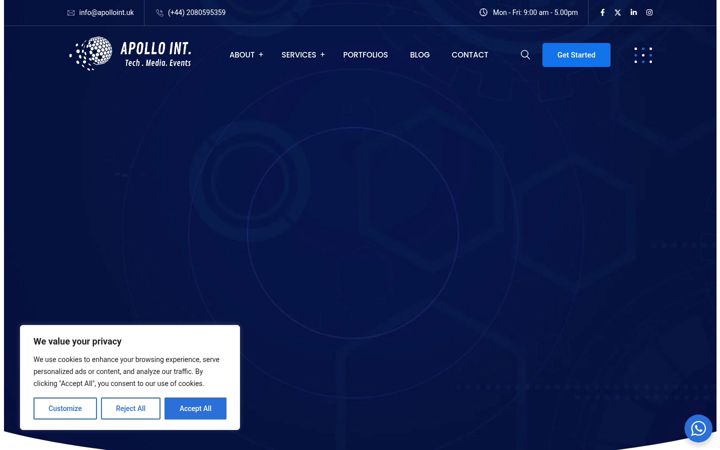 Screenshot of apolloint.uk