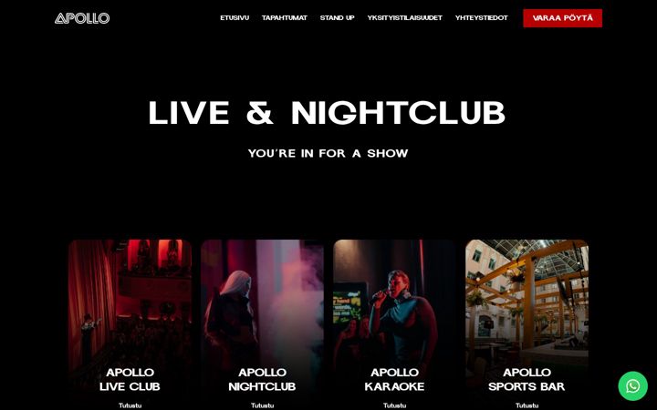 Screenshot of apolloliveclub.fi