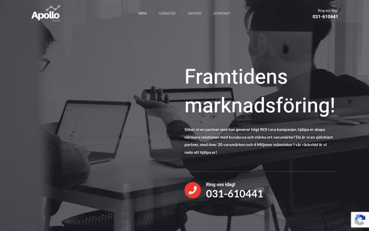 Screenshot of apollomedia.se
