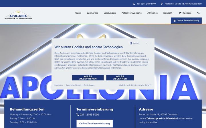 Screenshot of apollonia-praxisklinik.de