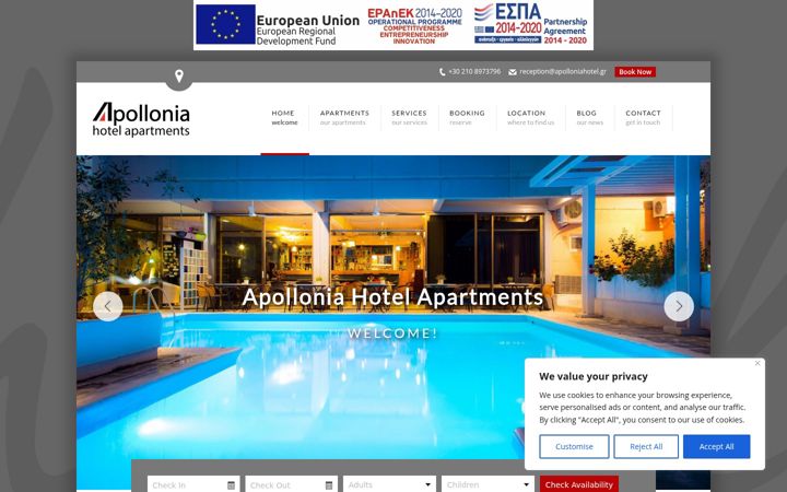 Screenshot ta' apolloniahotel.gr