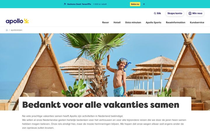 Zrzut ekranu apolloreizen.nl