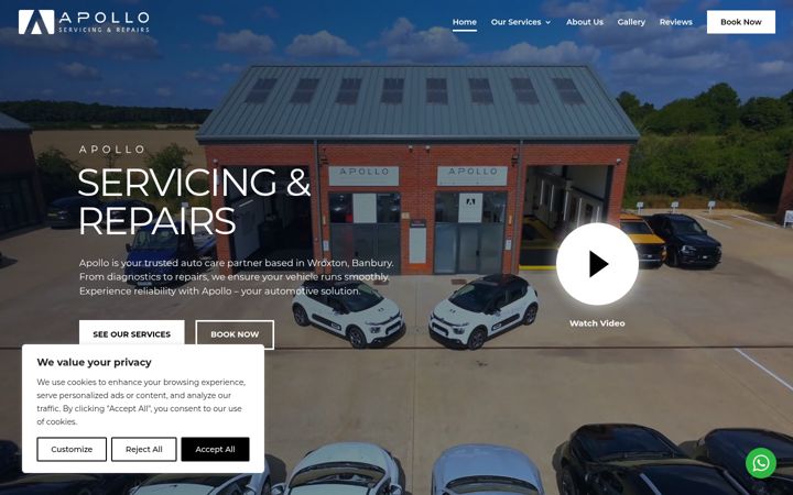 Screenshot ta' apolloservicingandrepairs.co.uk