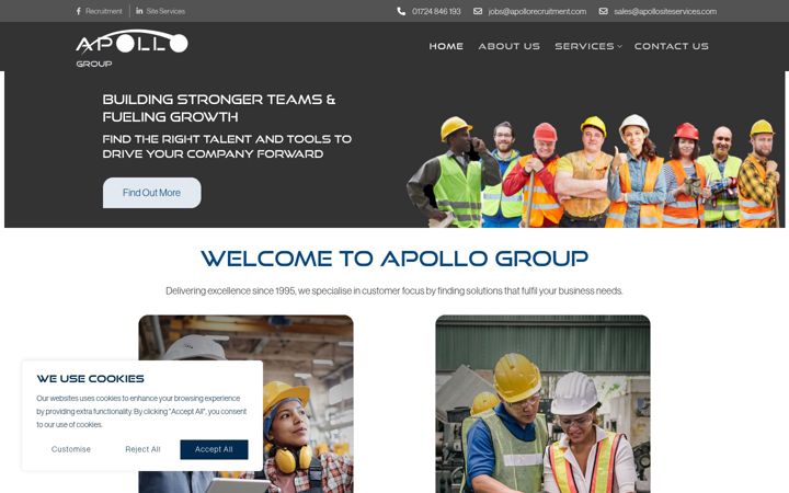 Screenshot of apollositeservices.com