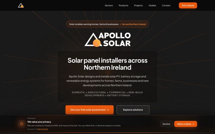 Screenshot ta' apollosolar.uk