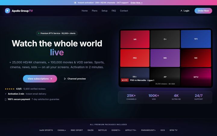 Screenshot of apollostream.us