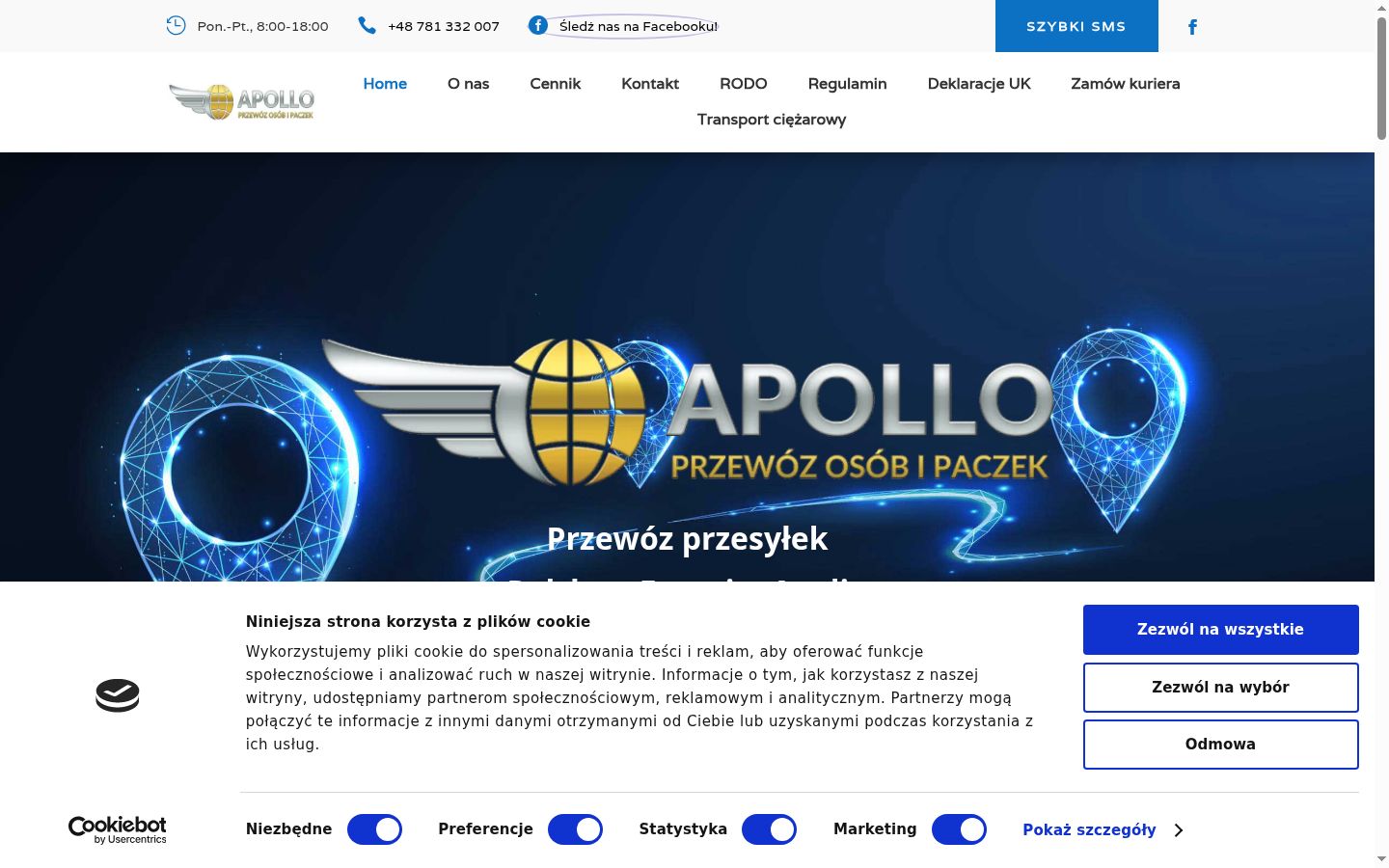 Snimka zaslona bannera za privolu prikazanog prije bilo kakve interakcije