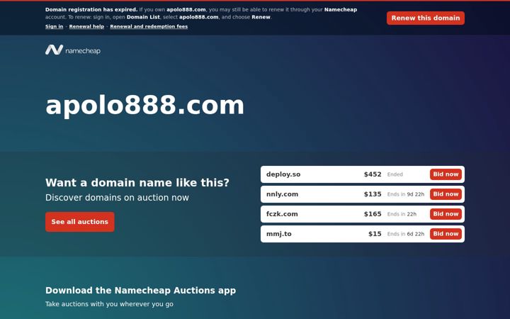 Screenshot di apolo888.com
