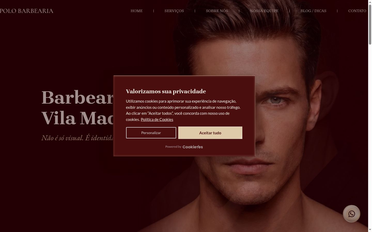 Screenshot del banner di consenso mostrato prima di qualsiasi interazione