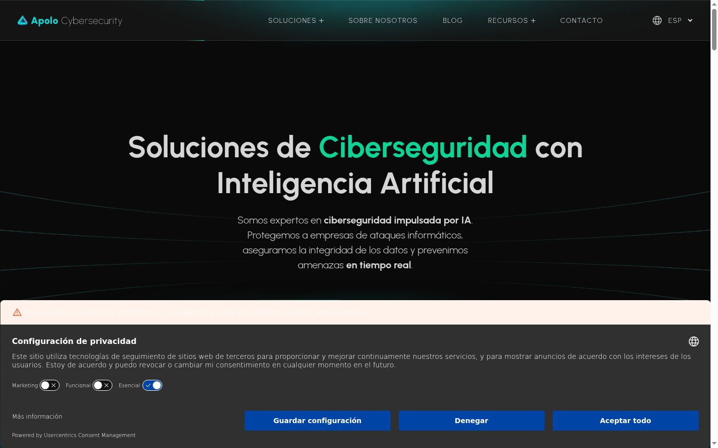Screenshot tal-banner tal-kunsens muri qabel kwalunkwe interazzjoni