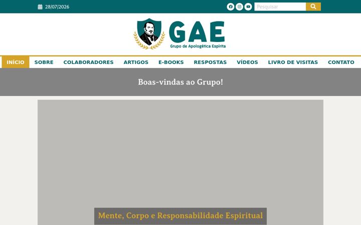 Kuvakaappaus sivustosta apologiaespirita.com.br