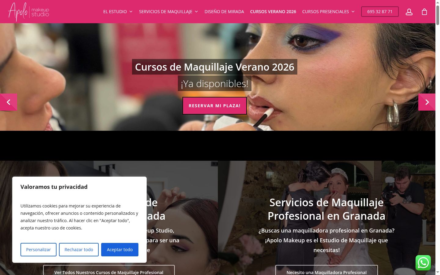 Captura de ecrã do banner de consentimento apresentado antes de qualquer interação