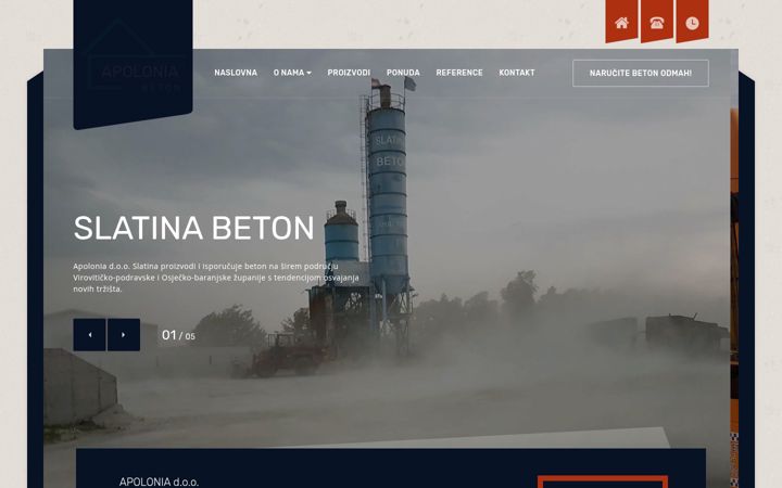 Kuvakaappaus sivustosta apolonia-beton.hr