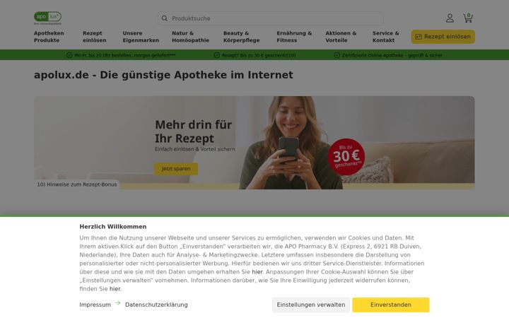 Screenshot of apolux.de
