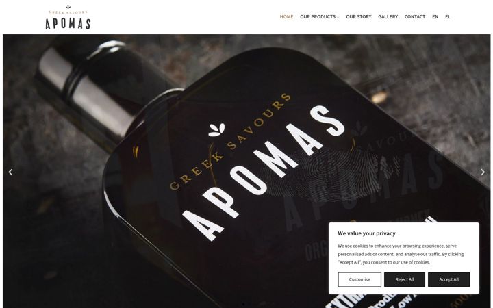 Screenshot of apomasgreeksavours.com