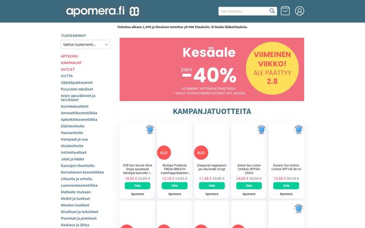 Screenshot ta' apomera.fi