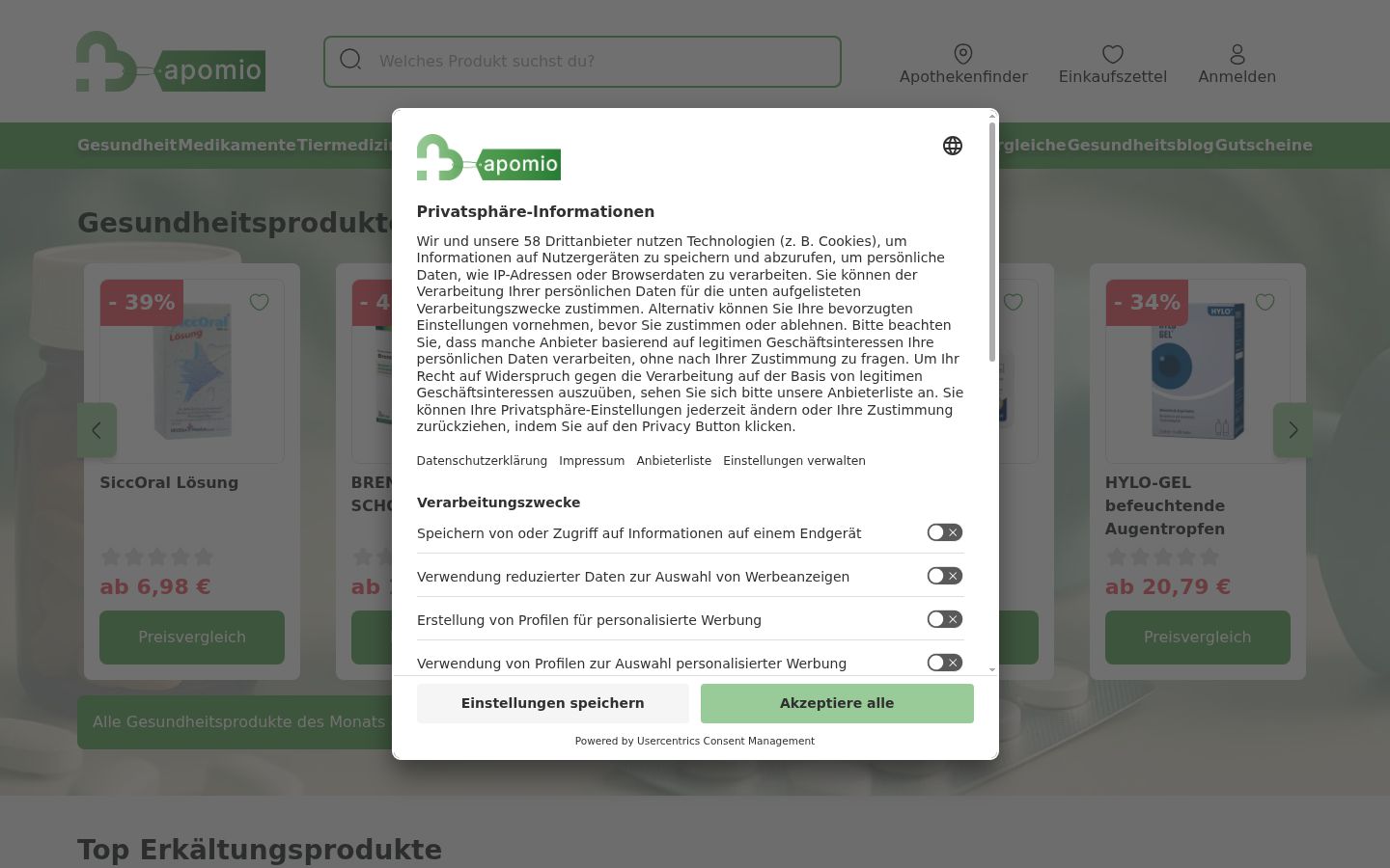 Screenshot tal-banner tal-kunsens muri qabel kwalunkwe interazzjoni