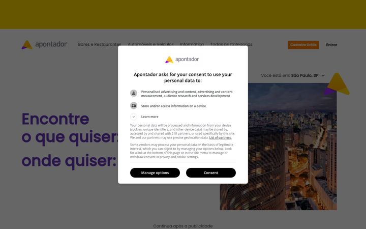 Screenshot of apontador.com.br