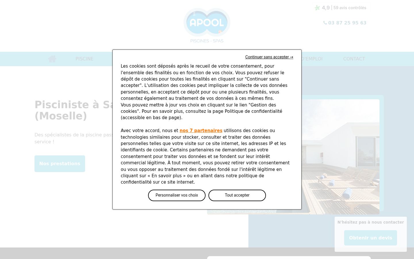 Screenshot del banner di consenso mostrato prima di qualsiasi interazione