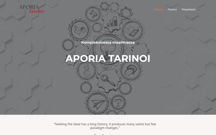 Screenshot of aporiatarinoi.fi