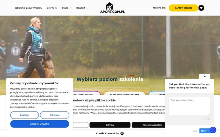 Screenshot ta' aport.com.pl