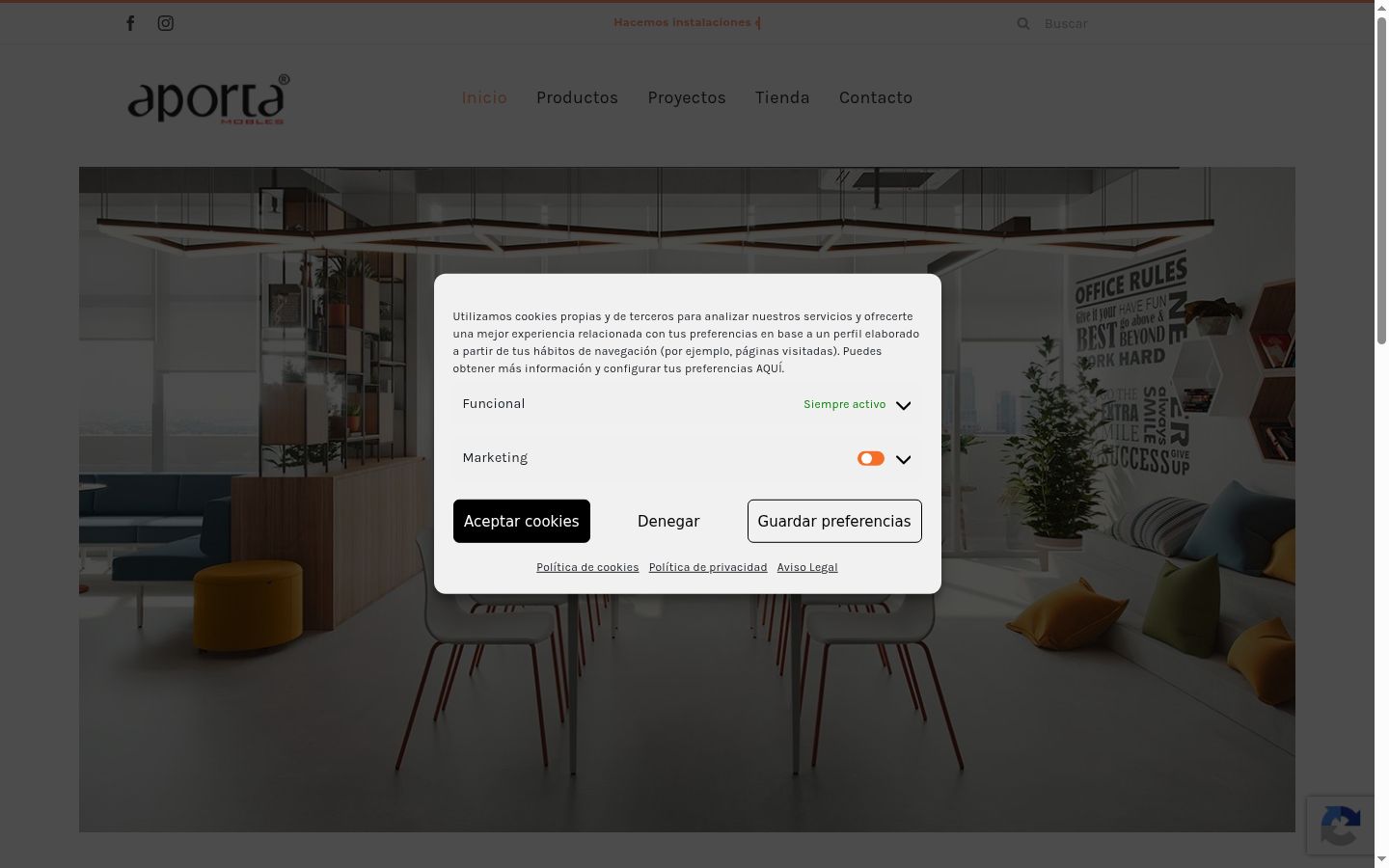Screenshot of the consent banner shown before any interaction