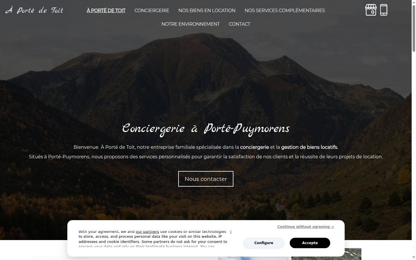 Screenshot del banner di consenso mostrato prima di qualsiasi interazione