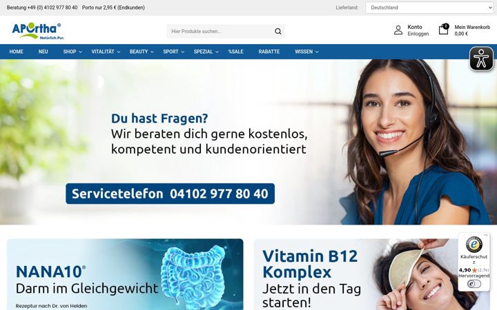 Screenshot di aportha-hp.de