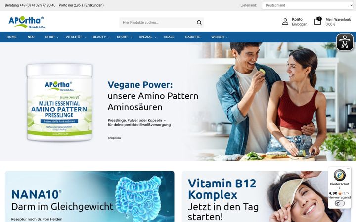 Screenshot of aportha.de