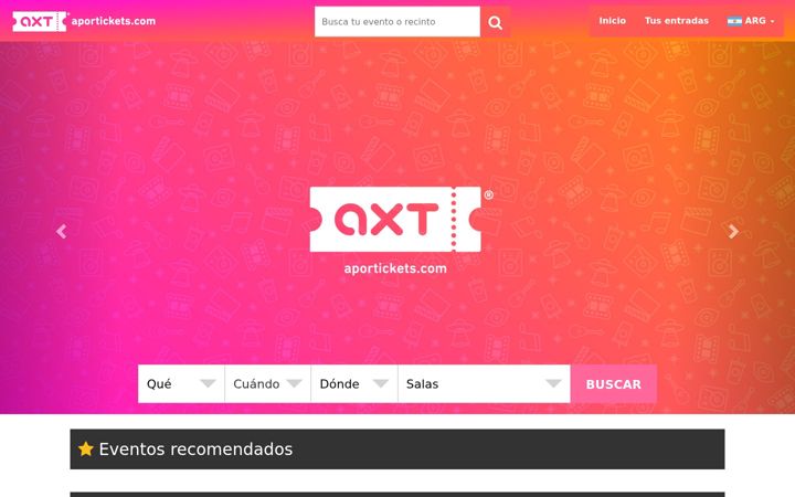 Screenshot of aportickets.com