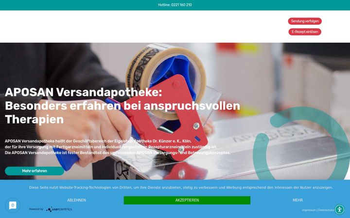 Screenshot ta' aposan-versandapotheke.de