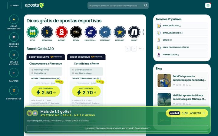 Screenshot του aposta10.com