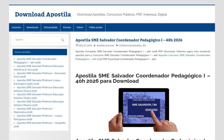Screenshot of apostilaconcursoprefeitura.com.br