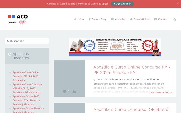 Screenshot of apostilasconcursosonline.com.br