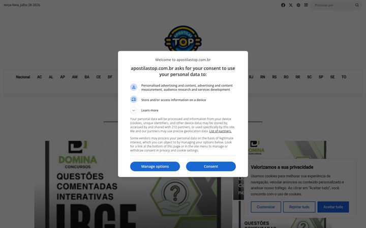 Screenshot ta' apostilastop.com.br