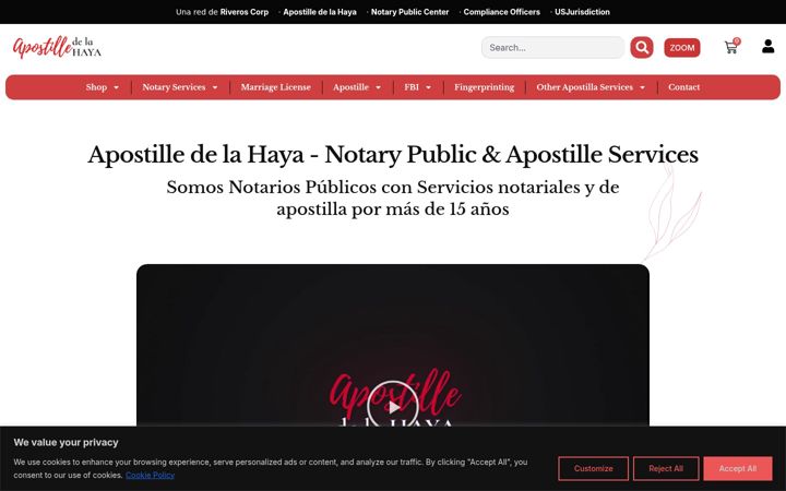 Screenshot of apostilledelahaya.com