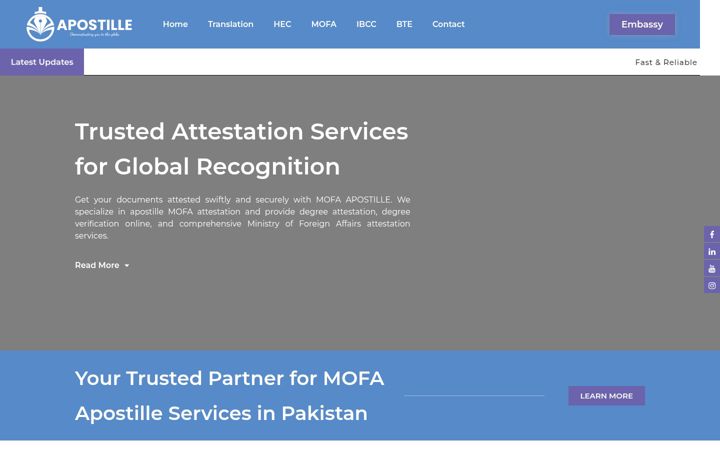 Screenshot of apostillemofa.com