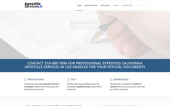Screenshot of apostilleservicesla.com