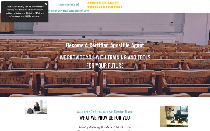 Screenshot of apostilletraining.com