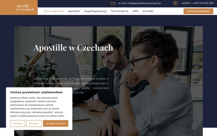 Screenshot ta' apostillewczechach.pl