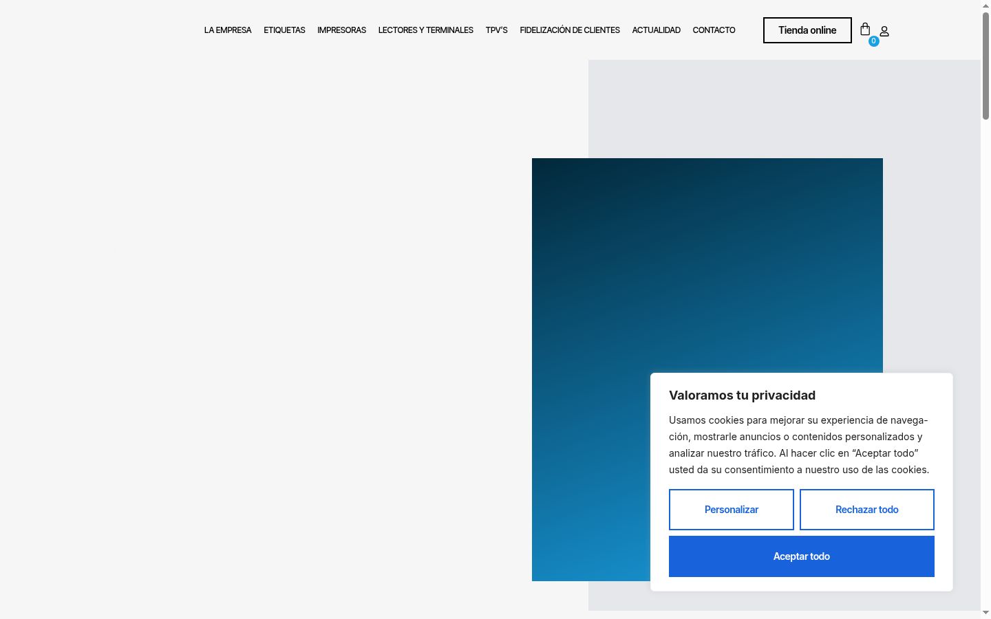 Screenshot of the consent banner shown before any interaction