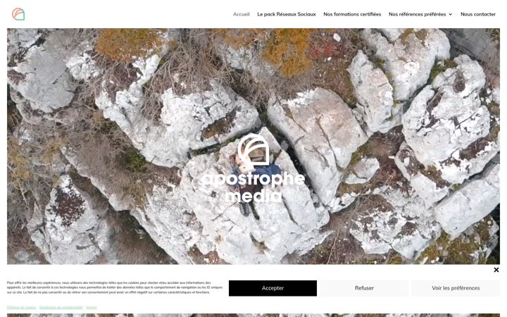 Screenshot of apostrophe-media.com