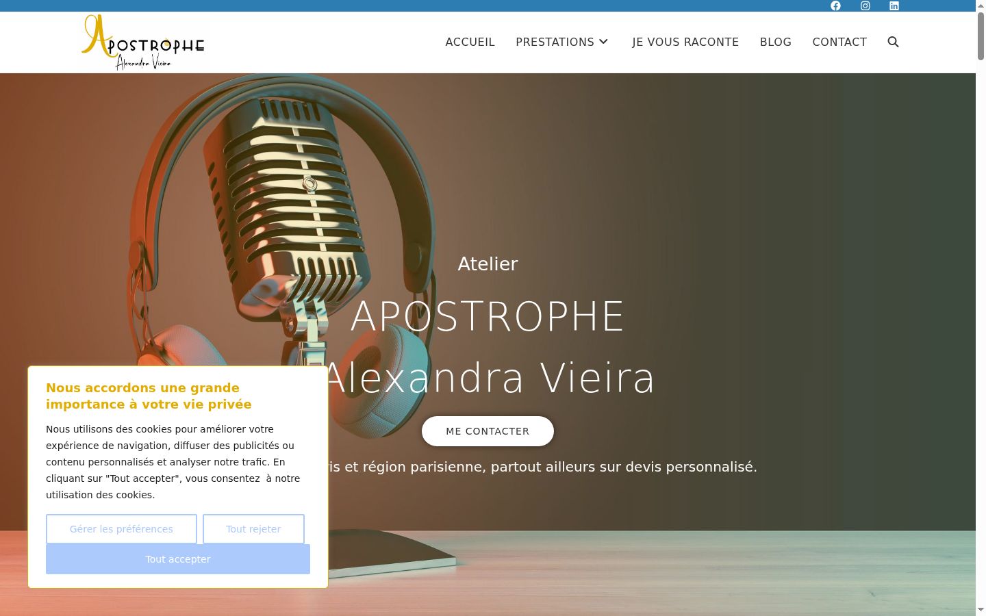 Screenshot of the consent banner shown before any interaction