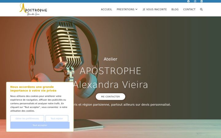 Screenshot of apostrophe-vieira.com
