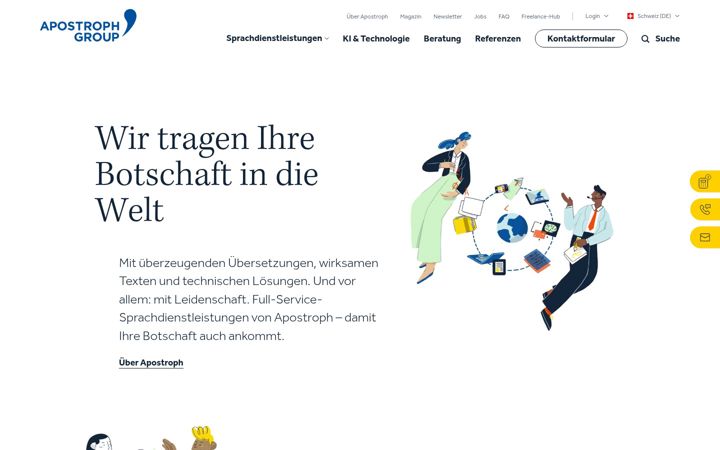 Ekrano kopija apostrophgroup.ch
